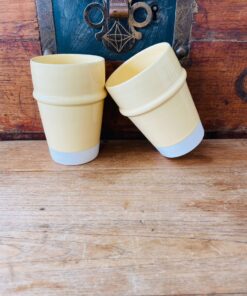 Yellow Handmade Moroccan Mug | Set of 2 | Ourika