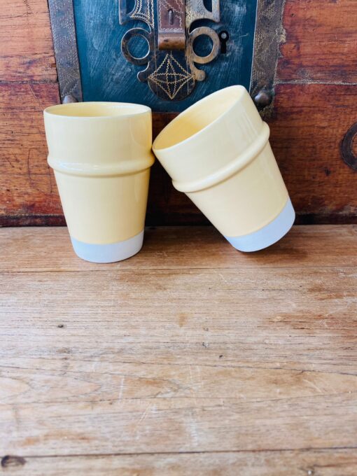 Yellow Handmade Moroccan Mug | Set of 2 | Ourika