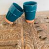 Blue|M| Handmade Modern Beldi Mug | Terracotta | Moroccan Coffee Mug | Set of 2