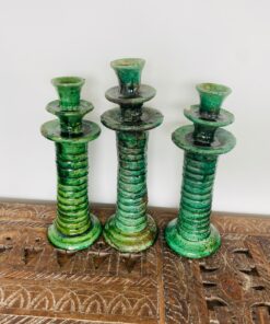 Tamegroute Candlestick Green 29cm