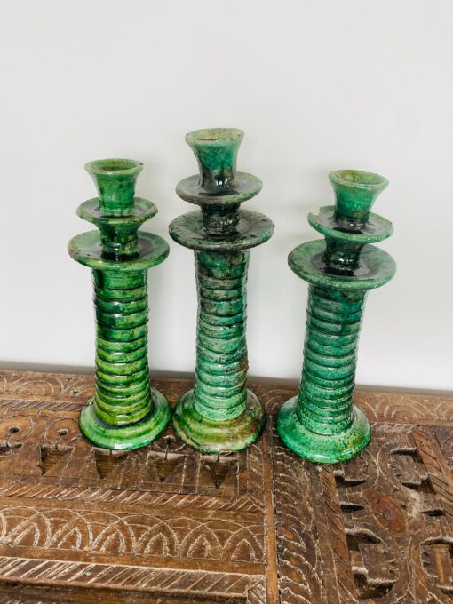 Tamegroute Candlestick Green 29cm