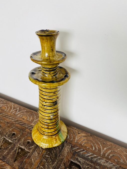 Tamegroute Candlestick Mustard Yellow 29cm