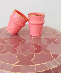 Traditional Tasse Beldi | Pink | Tasse Beldi Fingerpint Gold