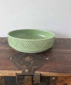 Green Ceramic bowl | Salad Bowl Engraved | Moroccan Garden ø 21