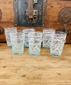Traditional Beldi Glass | 6 Glasses H9 | Painted Beldi Glasses