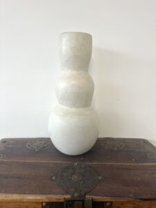 Moroccan Tadelakt Bubble Vase | 40 cm White | Moroccan Handmade Vase 01