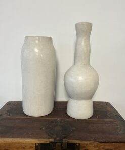 Moroccan Tadelakt Vase | 36 cm White | Moroccan Handmade Vase 07