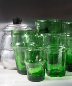 Traditional Beldi Glass | Green | Moroccan Recycled Glass | Set of 6 | XL