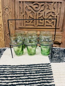 Traditional Beldi Glass | Azur | Moroccan Handmade Glass | Set of 6 | L