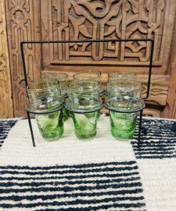 Traditional Beldi Glass | Azur | Moroccan Handmade Glass | Set of 6 | L