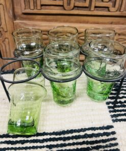 Traditional Beldi Glass | Azur | Moroccan Handmade Glass | Set of 6 | L