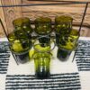 Traditional Beldi Glass | Olive | Moroccan Recycled Glass | Set of 6 | M