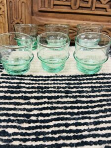 Traditional Beldi Glass | Azur | Moroccan Recycled Espresso Glass | Set of 6